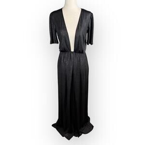 Reformation Silver Black Metallic‎ Adeline Maxi Dress Size XS NYE Formal Wedding